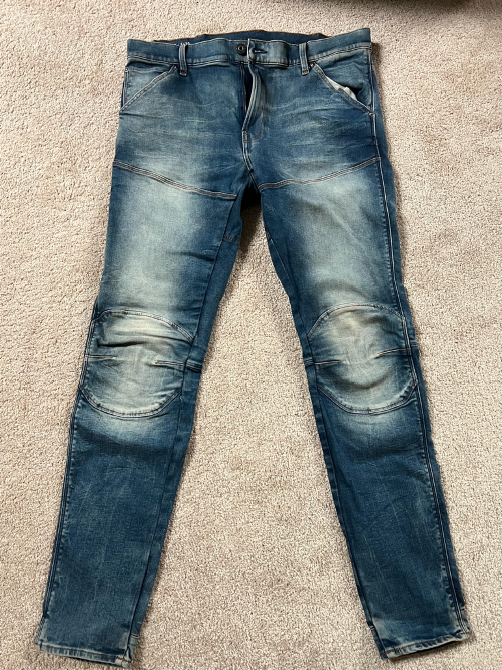 G-Star Men's Distressed Faded Blue Skinny Jeans